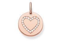 Thomas Sabo Damen-Anhänger Love Bridge Herz 925 Sterling Silber 750 rosegold vergoldet Zirkonia weiß 1.4 cm LBPE0005-416-14