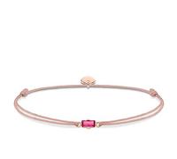 THOMAS SABO Damen Armband Little Secret Pinker Stein Baguette-Schliff Nylon, 925 Sterlingsilber, 750 Roségold Vergoldung LS0104-597-19