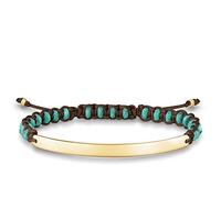 Thomas Sabo LBA0056-896-17-L21v Love Bridge Armband 15-21cm Silber verg. Gold - imit. Türkis - Nylon türkis