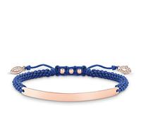 Thomas Sabo LBA0068-898-1-L21v Love Bridge Armband 15-21cm Silber verg. Roségold - Zirk. Nylon blau - inkl. Gravur