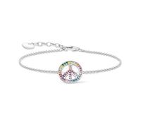 Thomas Sabo A2071-318-7-L19v Damen-Silberarmband Peacezeichen Bunt