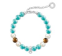 Thomas Sabo Damen-Armreif Charm Club 925 Silber - X0224-951-17-L1, Mehrfarbig, 21 CM