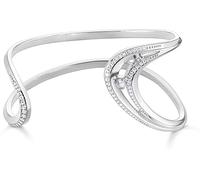 Thomas Sabo Damen Armreif Welle mit Steinen, aus 925er Sterlingsilber, Länge: 17 cm, AR108-051-14-L17