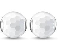 THOMAS SABO Damen Bead Achat facettiert weiß Karma Beads 925 Sterling Silber K0126-130-14 (Packung mit 2)