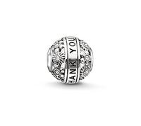 THOMAS SABO Damen-Bead Danke Karma Beads 925 Sterling Silber geschwärzt Zirkonia weiß K0213-643-14