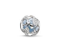 Thomas Sabo Damen-Bead Happy Baby Boy Karma Beads 925 Sterling Silber Zirkonia weiß hellblau K0158-843-31