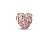Thomas Sabo Damen-Bead Herz Karma Beads 925 Sterling Silber 750 rosegold vergoldet Zirkonia pink K0144-416-9