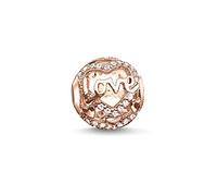 Thomas Sabo Damen-Bead Herz Liebe Karma Beads 925 Sterling Silber 750 rosegold vergoldet Zirkonia weiß K0176-416-14