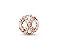 THOMAS SABO Damen-Bead KARMA Infinity rosé Silber vergoldet teilvergoldet Zirkonia weiß Jade - K0175-841-14