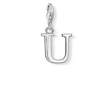 Thomas Sabo Damen Charm-Anhänger Buchstabe A-Z Charm Club Geschwärzt 925 Sterling Silber, Buchstabe U