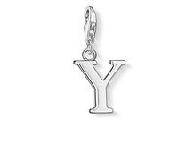 Thomas Sabo Damen Charm-Anhänger Buchstabe A-Z Charm Club Geschwärzt 925 Sterling Silber, Buchstabe Y