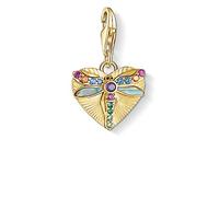 Thomas Sabo Damen-Charm-Anhänger Herz mit Libelle gold 925 Sterlingsilber gelbgold vergoldet 1810-295-7