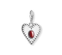 THOMAS SABO Damen-Charm-Anhänger Herz Roter Stein Charm Club 925 Sterling Silber 1683-111-10