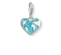 Thomas Sabo Damen Charm-Anhänger Herz Welt Charm Club 925 Sterling Silber 1429-007-17