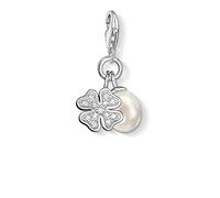 Thomas Sabo Damen Charm-Anhänger Kleeblatt mit Perle Charm Club 925 Sterling Silber 0831-167-14