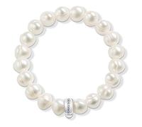 THOMAS SABO Damen Charm-Armband Charm Club Süßwasser Zuchtperle 925 Sterling Silber X0041-082-14