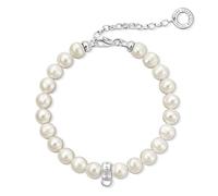Thomas Sabo Damen Charm-Armband Süßwasser Zuchtperle Charm Club X0225-082-14-L18,5v