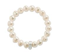 THOMAS SABO Damen Charm-Armband Süßwasserzuchtperle Charm Club 925 Sterling Silber X0041-082-14