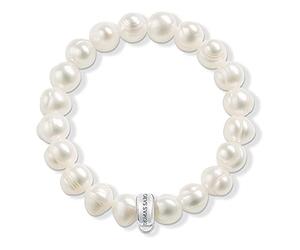THOMAS SABO Damen Charm-Armband Süßwasserzuchtperlen 925 Sterling Silber X0041-082-14