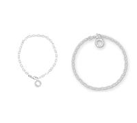 THOMAS SABO Damen Charm-Fußkette Classic 925 Sterling Silber X0034-001-12 & Damen Charm-Armband Charm Club 925 Sterling Silber X0163-001-12