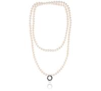THOMAS SABO Damen-Charm Halskette aus weißen Süßwasserzuchtperlen mit einem 925 Sterling Silber Länge: 90.0 cm Breite: 0.7 cm X0055-082-14-L