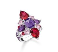 Thomas Sabo Ring TR2441-477-7-58 - Silber & Glas-Keramik Stein & synth. Korund & Zirkonia - Glamour in Violett - Gr. 58