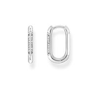 Thomas Sabo Damen Creolen in der Farbe Silber aus 925 geschwärztem Sterlingsilber mit Zirkonia, Größe: 16x10,3mm, CR675-643-14