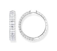 Thomas Sabo Damen Creolen in der Farbe Silber aus 925 Sterlingsilber mit Zirkonia, Größe: 30x6,3mm, CR683-051-14