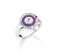 THOMAS SABO Damen-Damenring 925er Silber, Emaille Zirkonia 56, Silber 32025634
