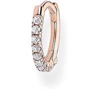 Thomas Sabo Damen Einzel Creole weiße Steine roségold, 925 Sterlingsilber, Clipverschluss