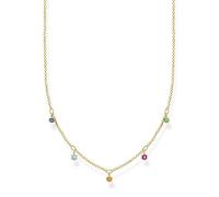 Thomas Sabo Damen Halskette farbige Steine gold 925 Sterlingsilber, 40-45 cm Länge