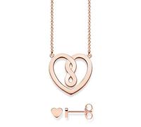 Thomas Sabo Damen-Halskette Herz mit Ohrring 925 Sterling Silber rosé gold 42 cm Infinity SET0558-415-40-L42v