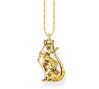 THOMAS SABO Damen Halskette Katze Sternenbild gold 925 Sterlingsilber, 38-42 cm Länge