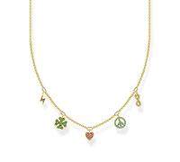 Thomas Sabo Kette - KE2123-488-7-L42V - Sterling Silber vergoldet Gelbgold - Glas-Keramik Stein - synthetischer Korund - Zirkoni