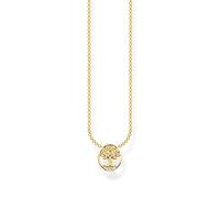 THOMAS SABO Kette mit Anhänger »Tree of Love mit Steinen, KE2126-051-14-L45V, KE2126-414-14-L45V, KE2126-416-14-L45V«, mit Zirkonia (synth), gelbgoldfarben-weiß