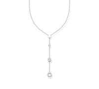 Thomas Sabo Damen Kette Kreise mit weißen Steinen Silber, aus 925er Sterlingsilber in angesagter Y-Form, Länge 45cm, KE1879-051-14-L45v