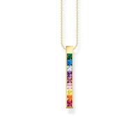 Thomas Sabo Damen Kette mit bunten Steinen gold, aus 925er Sterlingsilber mit 750er Gelbgold-Vergoldung, Länge 45cm, KE2146-996-7-L45V