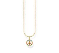 Thomas Sabo KE2175-488-7-L45v Goldfarbene Kette für Damen Peace Bunt