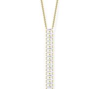 Thomas Sabo Damen Kette weiße Steine gold, aus 925 Sterlingsilber mit hochwertiger 750er Gelbgold-Vergoldung, 16 funkelnde Zirkonia, Länge 45cm, KE2117-414-14-L45V