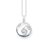 THOMAS SABO Damen Kette Welle mit blauen Steinen, aus 925 Sterlingsilber, Länge 45cm, KE2143-644-1-L45V