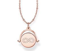 THOMAS SABO Damen-Anhänger Roségold Unendlichkeit Kette mit Diam. Silber vergoldet Diamant weiß - D_LBKE0001-923-14-L45v
