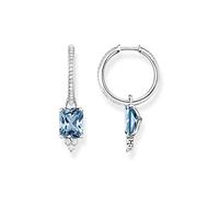 Thomas Sabo Damen Ohrringe aus Sterling-Silber mit Zirkonia-Steinen in Blau und Weiß, CR672-059-1
