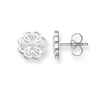 Paar Ohrstecker THOMAS SABO "Kleeblatt-Design", silber (silberfarben, weiß, weiß), Ohrringe, Damen, Silber 925 (recycelt), mit Zirkonia (753159-0) silberfarben, weiß, weiß