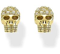 Thomas Sabo Damen-Ohrstecker 1 Paar "Totenkopf" Silber vergoldet Diamant (0.2 ct) weiß - D_H0013-924-39