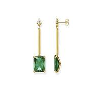 Thomas Sabo Ohrringe H2176-971-6 Sterling Silber - vergoldet Gelbgold + Glas-Keramik Stein + Zirkonia grün