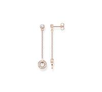 Thomas Sabo Damen Ohrstecker Kreis in der Farbe Rosé aus 925 Sterlingsilber mit 750 Roségold Veredelung mit Zirkonia, Größe: 42x8,5 mm, H2063-416-14