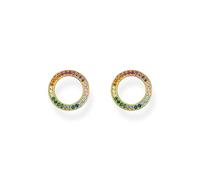 Thomas Sabo Damen Ohrstecker Together rund in der Farbe Gold aus 925 Sterlingsilber mit 750 Gelbgold Veredelung mit Zirkonia, Größe: 10x10mm, H1947-996-7