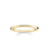 THOMAS SABO Damen-Ring 925 Sterling Silber 750 gelbgold vergoldet Diamant Pavè weiß Gr. 52 (16.6) D_TR0005-924-14-52