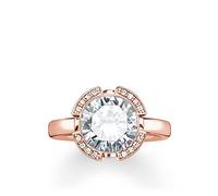 THOMAS SABO Damen-Ring 925 Sterling Silber 750 rosegold vergoldet Zirkonia weiß Gr. 52 (16.6) TR2038-416-14-52