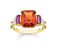 THOMAS SABO Damen Ring Farbige Steine Gold 925 Sterlingsilber, 750 Gelbgold Vergoldung TR2262-488-7
